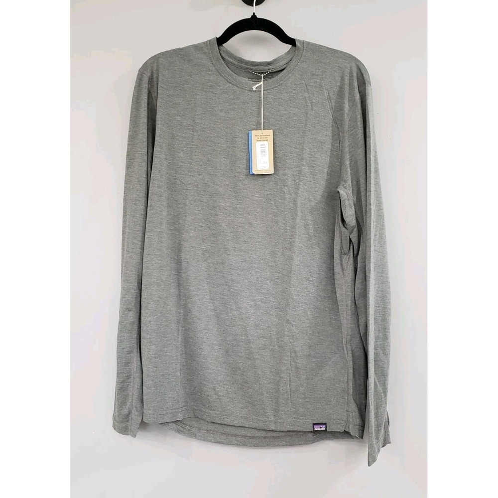 NEW Patagonia Mens Cap Cool Trail Shirt GRAY LONG SLEEVE MENS LIGHTWEIGHT